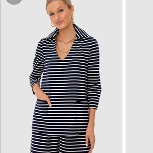 NWT Tuckernuck XL Navy Stripe Retro Collar Jojo Top